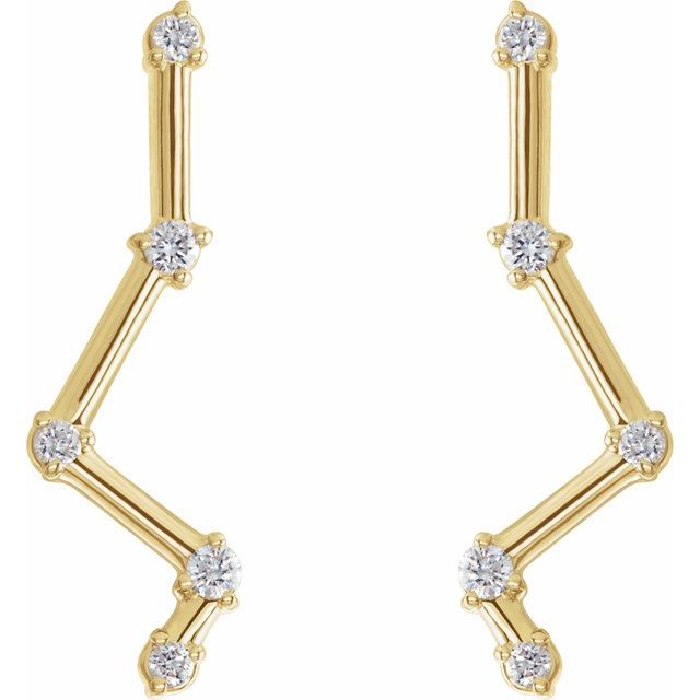 DIAMOND CONSTELLATION EAR CLIMBERS - 14K Yellow Gold