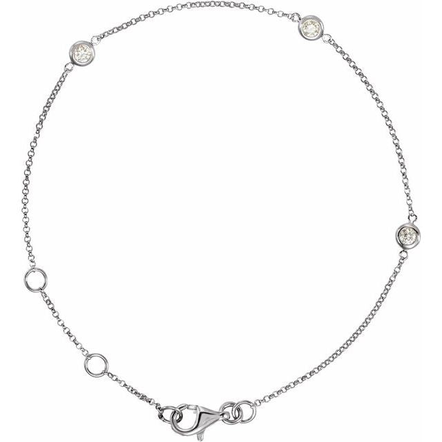 BEZEL SET 3-STONE BRACELET