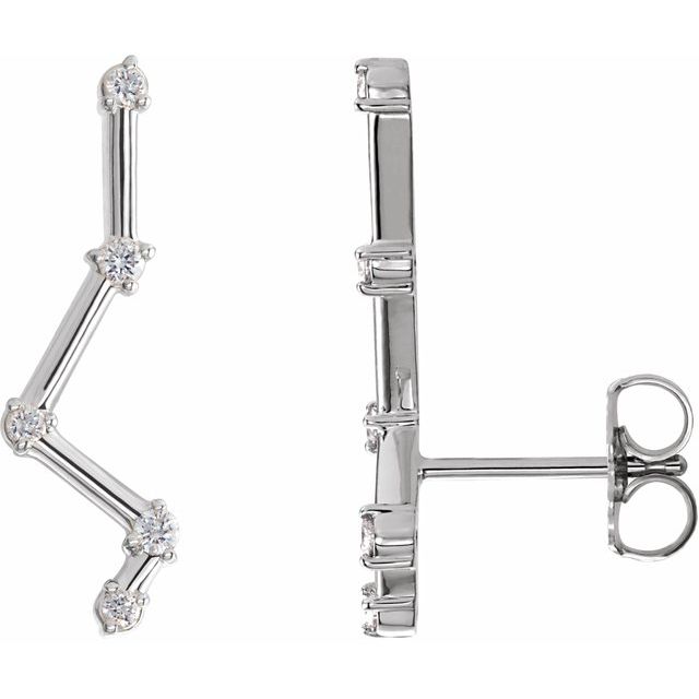 DIAMOND CONSTELLATION EAR CLIMBERS - 14K White Gold