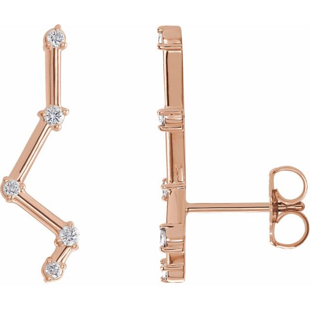 DIAMOND CONSTELLATION EAR CLIMBERS - 14K Rose Gold