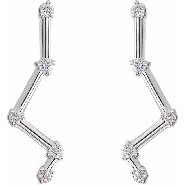 DIAMOND CONSTELLATION EAR CLIMBERS - 14K White Gold