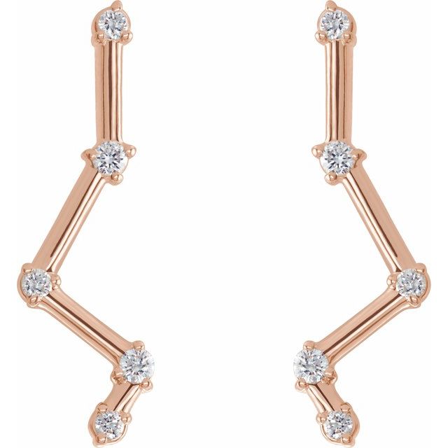 DIAMOND CONSTELLATION EAR CLIMBERS - 14K Rose Gold