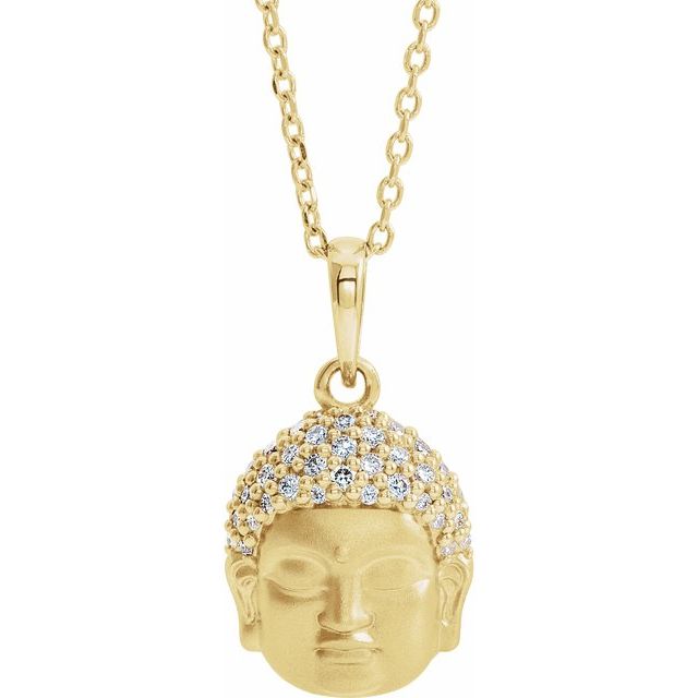 DIAMOND BUDDHA NECKLACE - 14K Yellow Gold