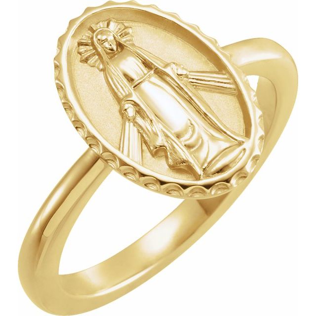 MIRACULOUS MEDAL RING - 14K Yellow Gold