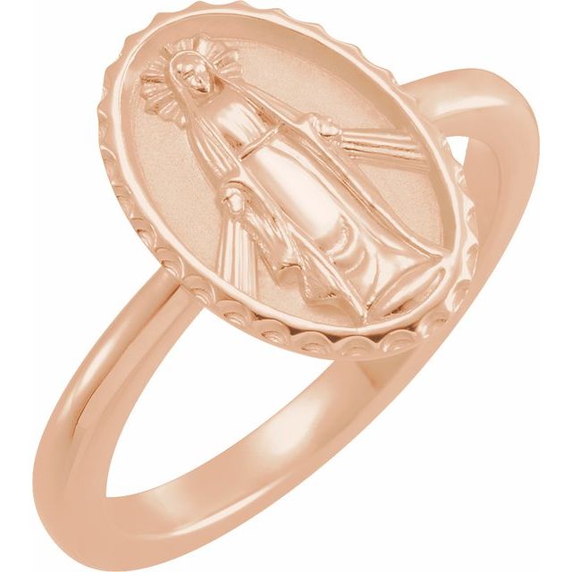MIRACULOUS MEDAL RING - 14K Rose Gold