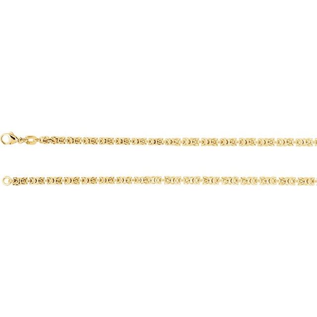 2.75MM BYZANTINE CHAIN - Yellow Gold
