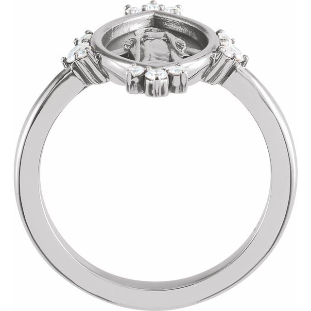 DIAMOND MIRACULOUS MEDAL RING - 14K White Gold