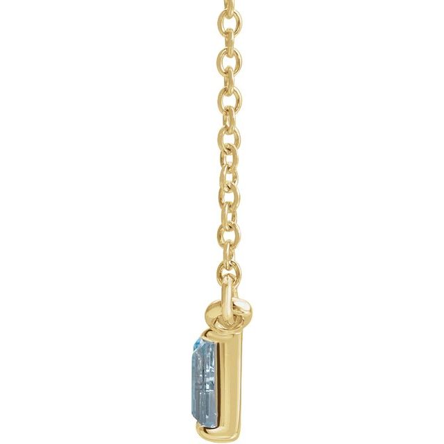 BLUE MULTI-GEMSTONE BAR NECKLACE - Yellow Gold