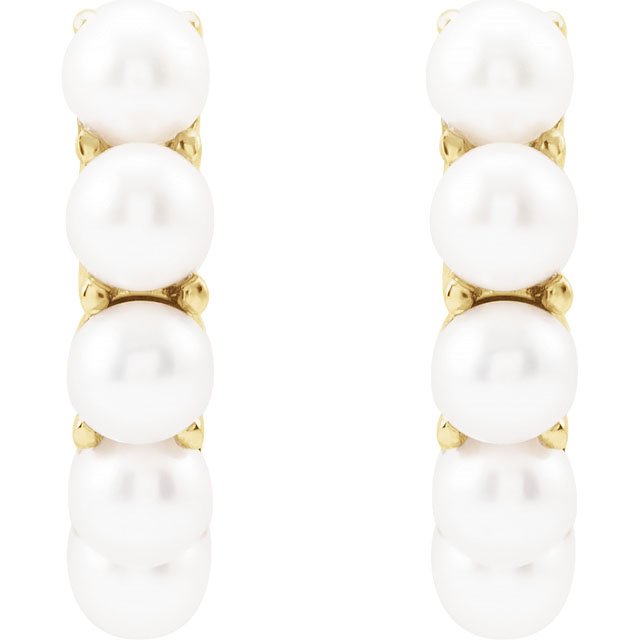 FRESHWATER CULTURED PEARL HUGGIE EARRINGS