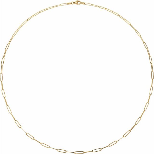 ELONGATED FLAT LINK CHAIN - 14K Yellow Gold