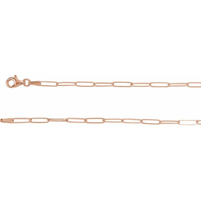 ELONGATED FLAT LINK CHAIN - 14K Rose Gold