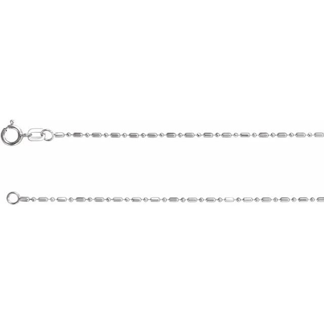 ALTERNATING BEAD CHAIN - White Gold