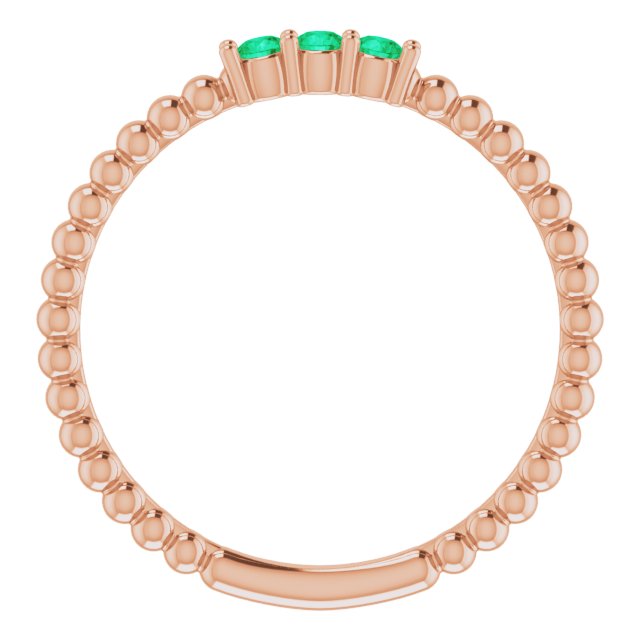 EMERALD BEADED STACKING RING