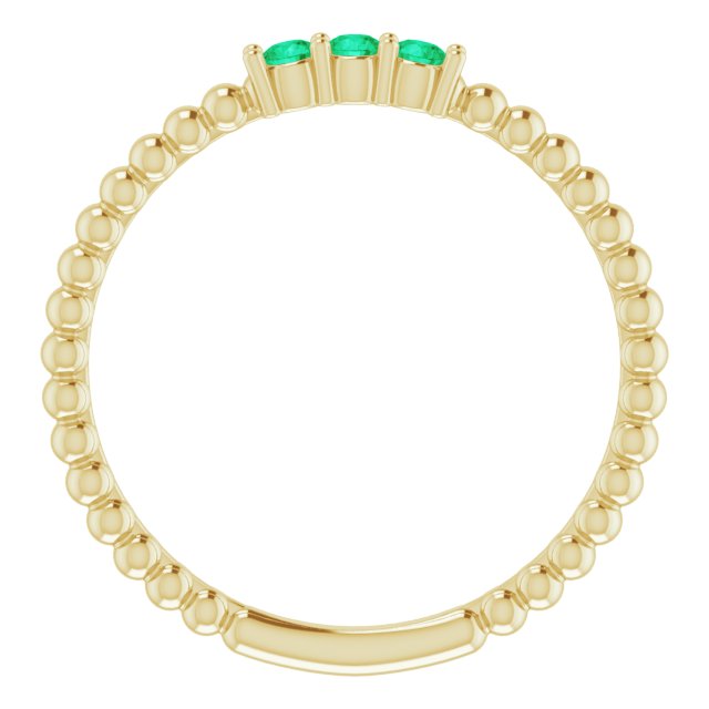 EMERALD BEADED STACKING RING