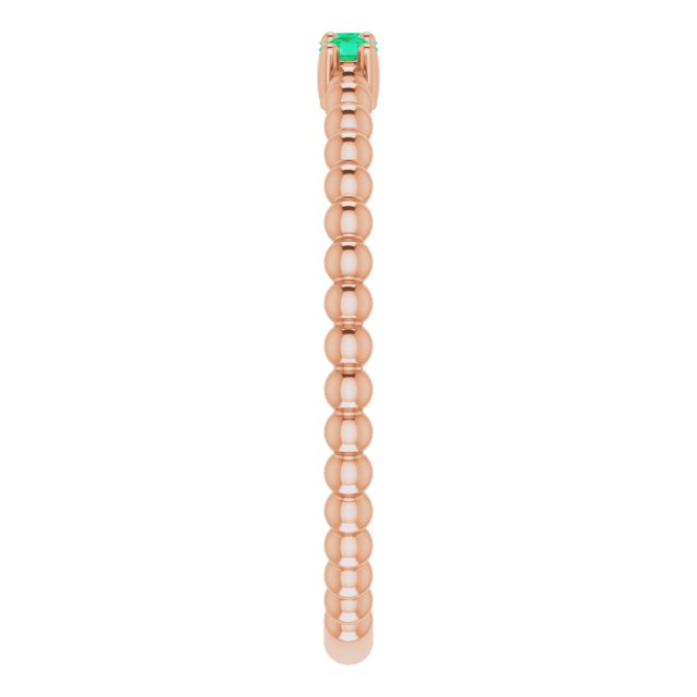 EMERALD BEADED STACKING RING