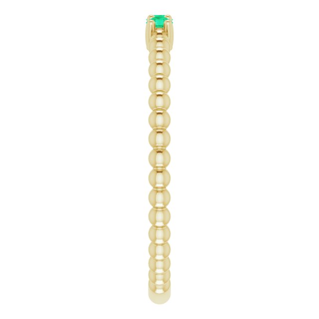 EMERALD BEADED STACKING RING