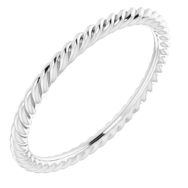 14K SKINNY ROPE BAND - White Gold