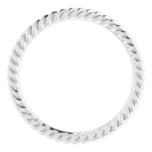 14K SKINNY ROPE BAND - White Gold