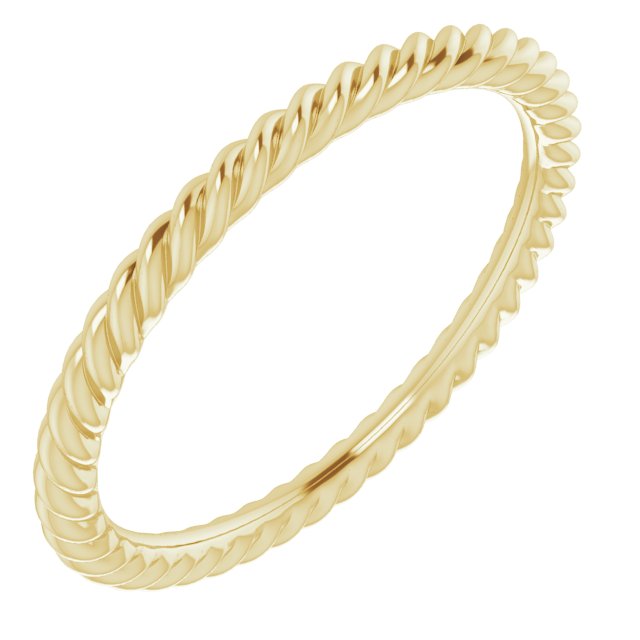 14K SKINNY ROPE BAND - Yellow Gold