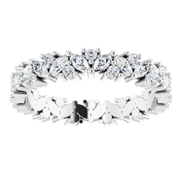 1 CTW MARQUISE CLUSTER ETERNITY BAND