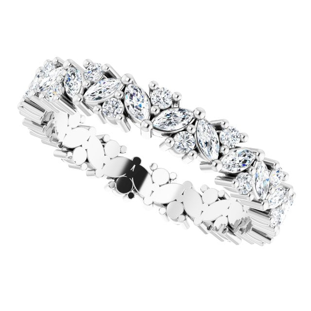 1 CTW MARQUISE CLUSTER ETERNITY BAND