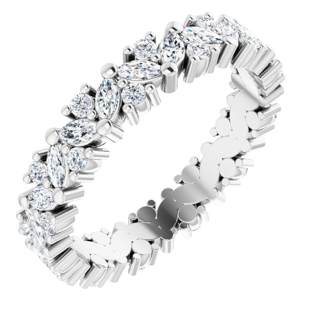 1 CTW MARQUISE CLUSTER ETERNITY BAND