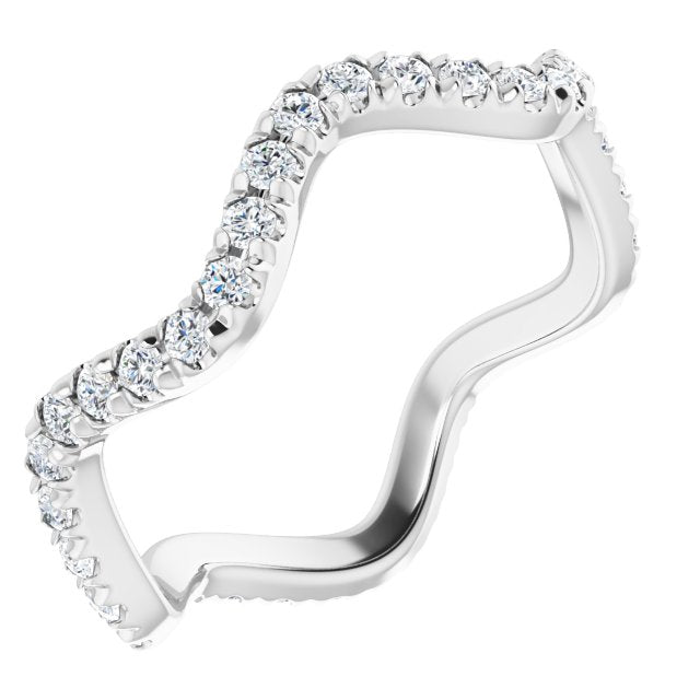 FRENCH SET ETERNITY BAND - 14K White Gold