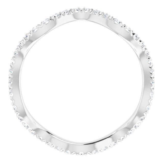 FRENCH SET ETERNITY BAND - 14K White Gold