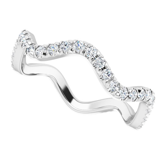 FRENCH SET ETERNITY BAND - 14K White Gold