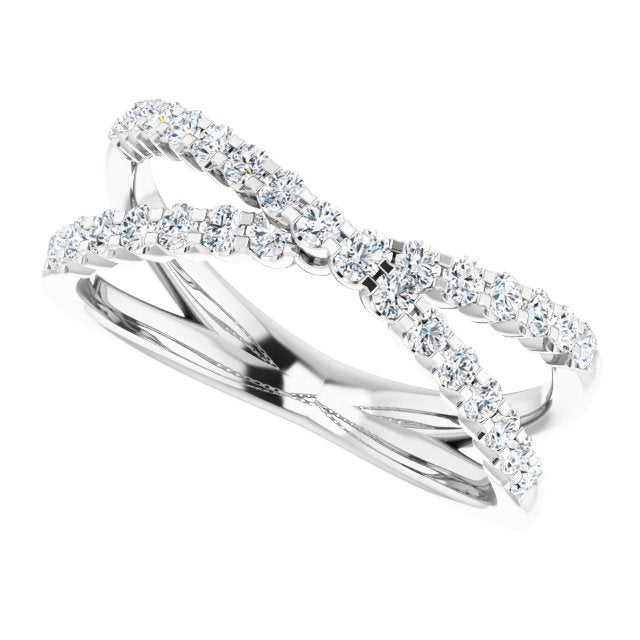 DIAMOND CRISS-CROSS RING