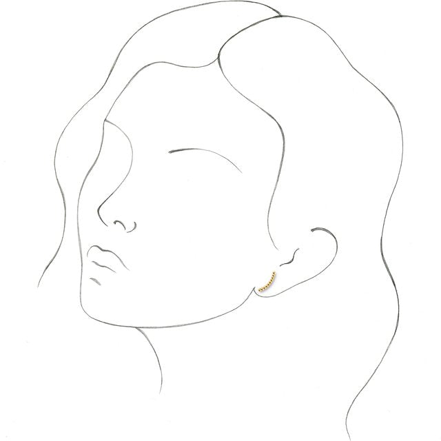 BEADED EAR CLIMBERS - Yellow Gold
