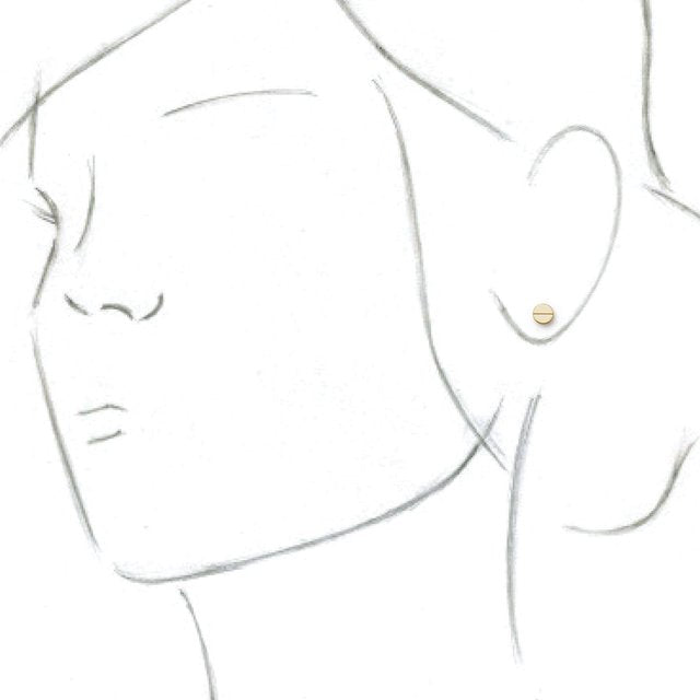 14K SCREW HEAD EARRING - Yellow Gold