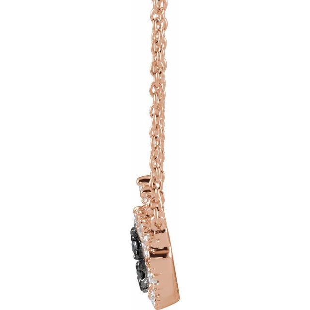 BLACK & WHITE DIAMOND EVIL EYE NECKLACE - Rose Gold