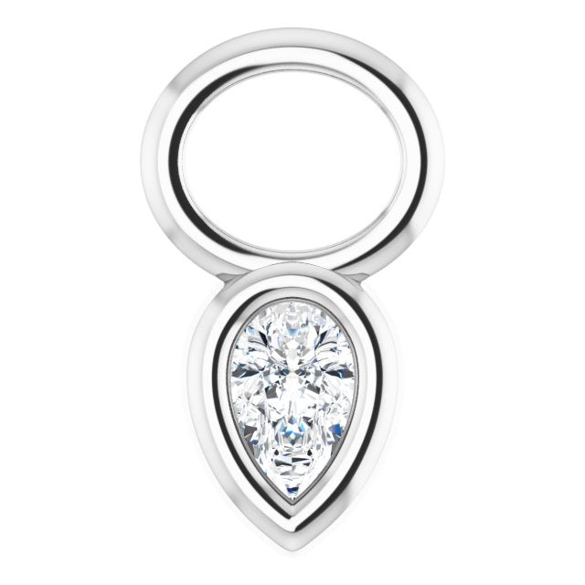 BEZEL SET PEAR SHAPPED DIAMOND HOOP CHARM