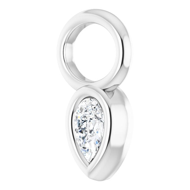 BEZEL SET PEAR SHAPPED DIAMOND HOOP CHARM