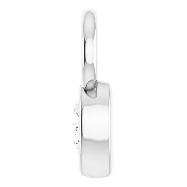 BEZEL SET PEAR SHAPPED DIAMOND HOOP CHARM