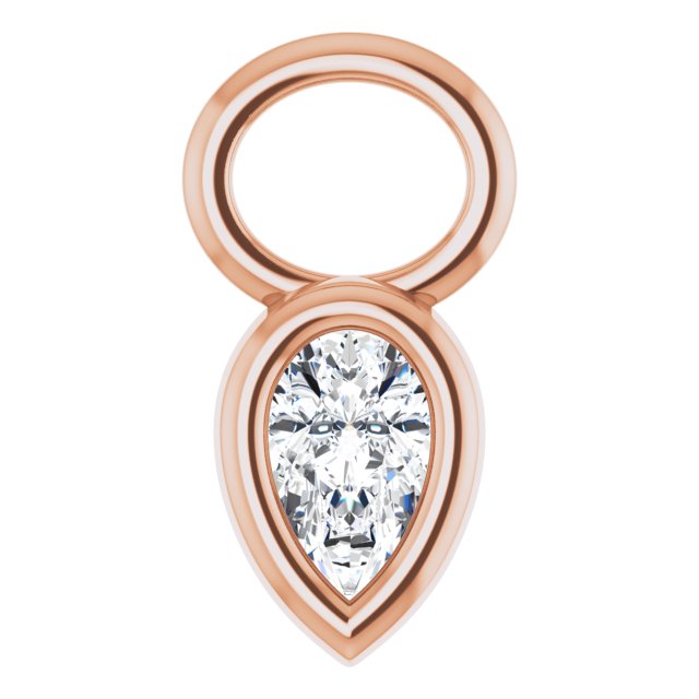 BEZEL SET PEAR SHAPPED DIAMOND HOOP CHARM