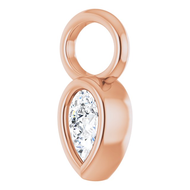 BEZEL SET PEAR SHAPPED DIAMOND HOOP CHARM