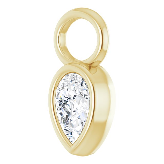 BEZEL SET PEAR SHAPPED DIAMOND HOOP CHARM