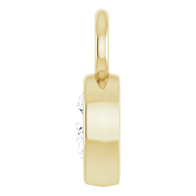 BEZEL SET PEAR SHAPPED DIAMOND HOOP CHARM