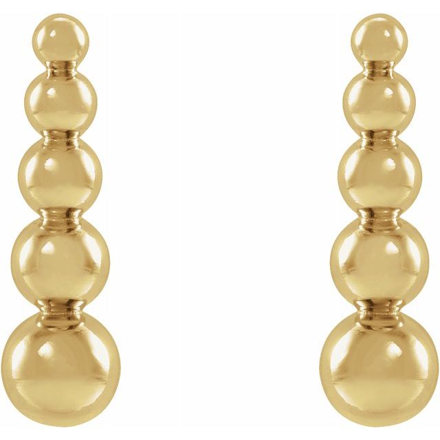 GRADUATED BALL EARRINGS - 14K Yellow Gold