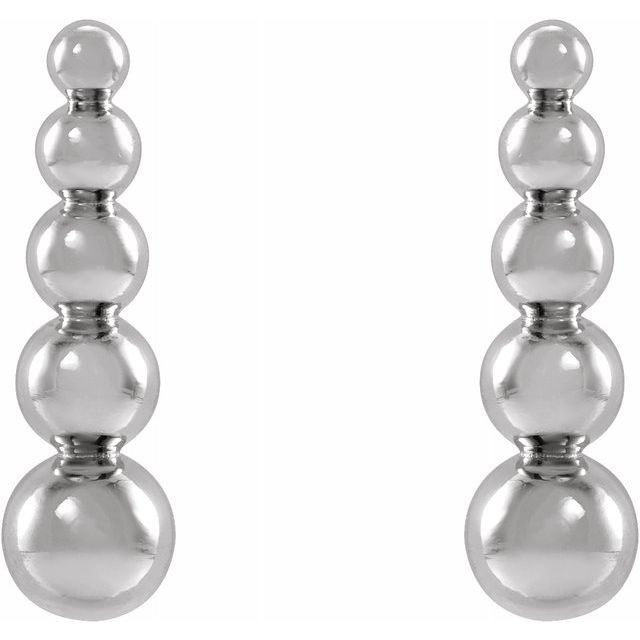 GRADUATED BALL EARRINGS - 14K White Gold