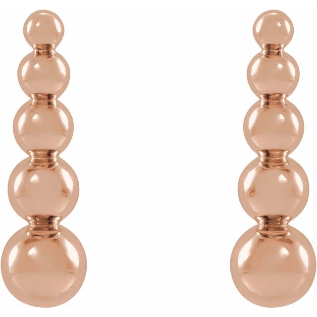 GRADUATED BALL EARRINGS - 14K Rose Gold