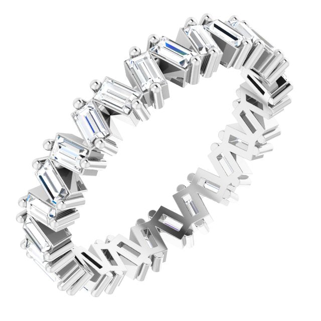 STAGGERED ETERNITY BAND - 14K White Gold