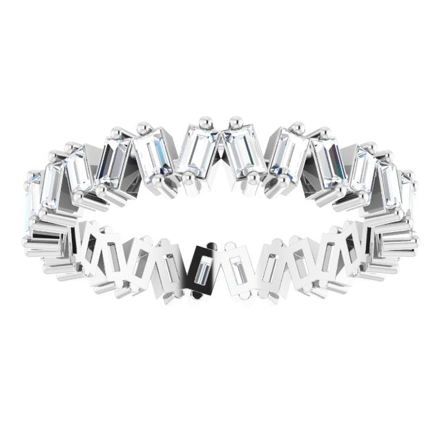 STAGGERED ETERNITY BAND - 14K White Gold