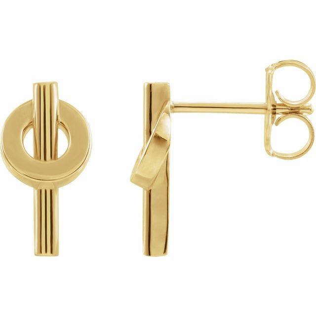 14K NEGATIVE SPACE CIRCLE EARRINGS - Yellow Gold