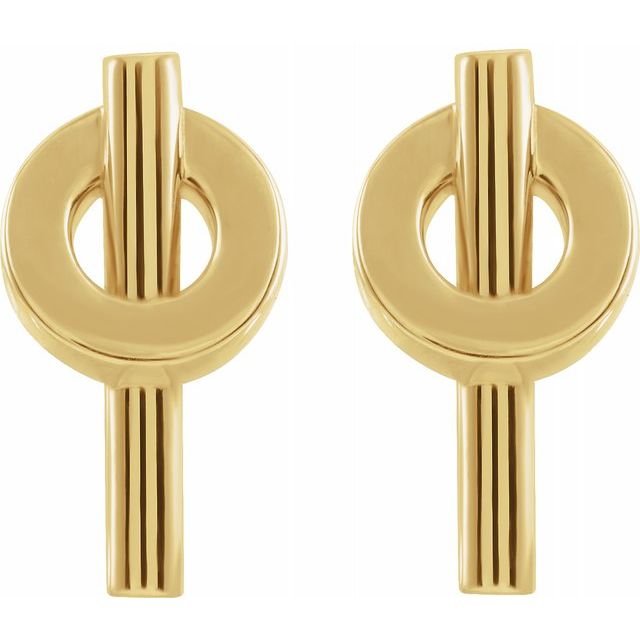 14K NEGATIVE SPACE CIRCLE EARRINGS - Yellow Gold