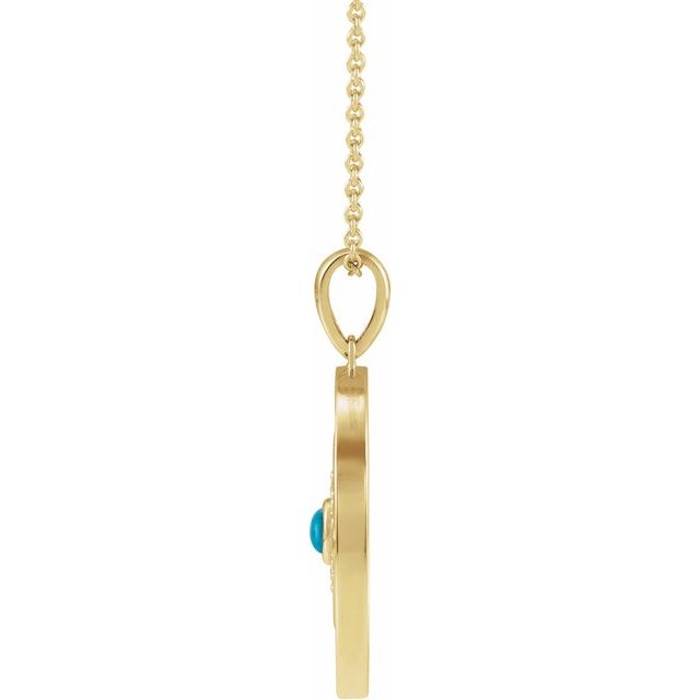 EVIL EYE NECKLACE - TURQUOISE - 14K Yellow Gold