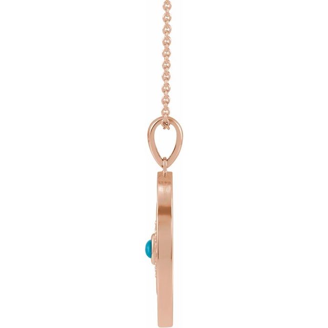 EVIL EYE NECKLACE - TURQUOISE - 14K Rose Gold