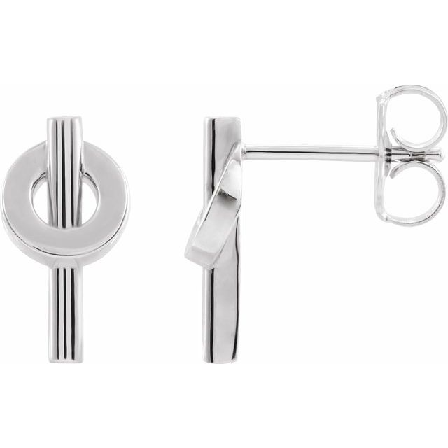 14K NEGATIVE SPACE CIRCLE EARRINGS - White Gold